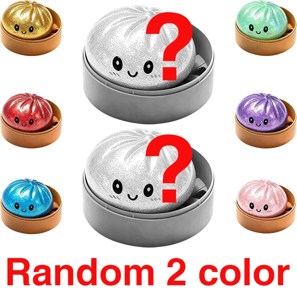 Glitter Mystery Dumpling Squishy - 2 Pack Random Colours